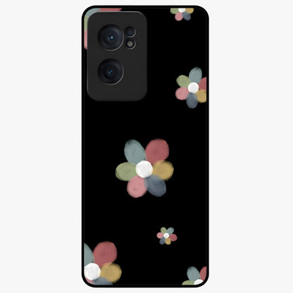 Minimal Floral Charm Glass Case for 1+Nord CE 2  clean front view featuring simple floral artwork with elegant detailing