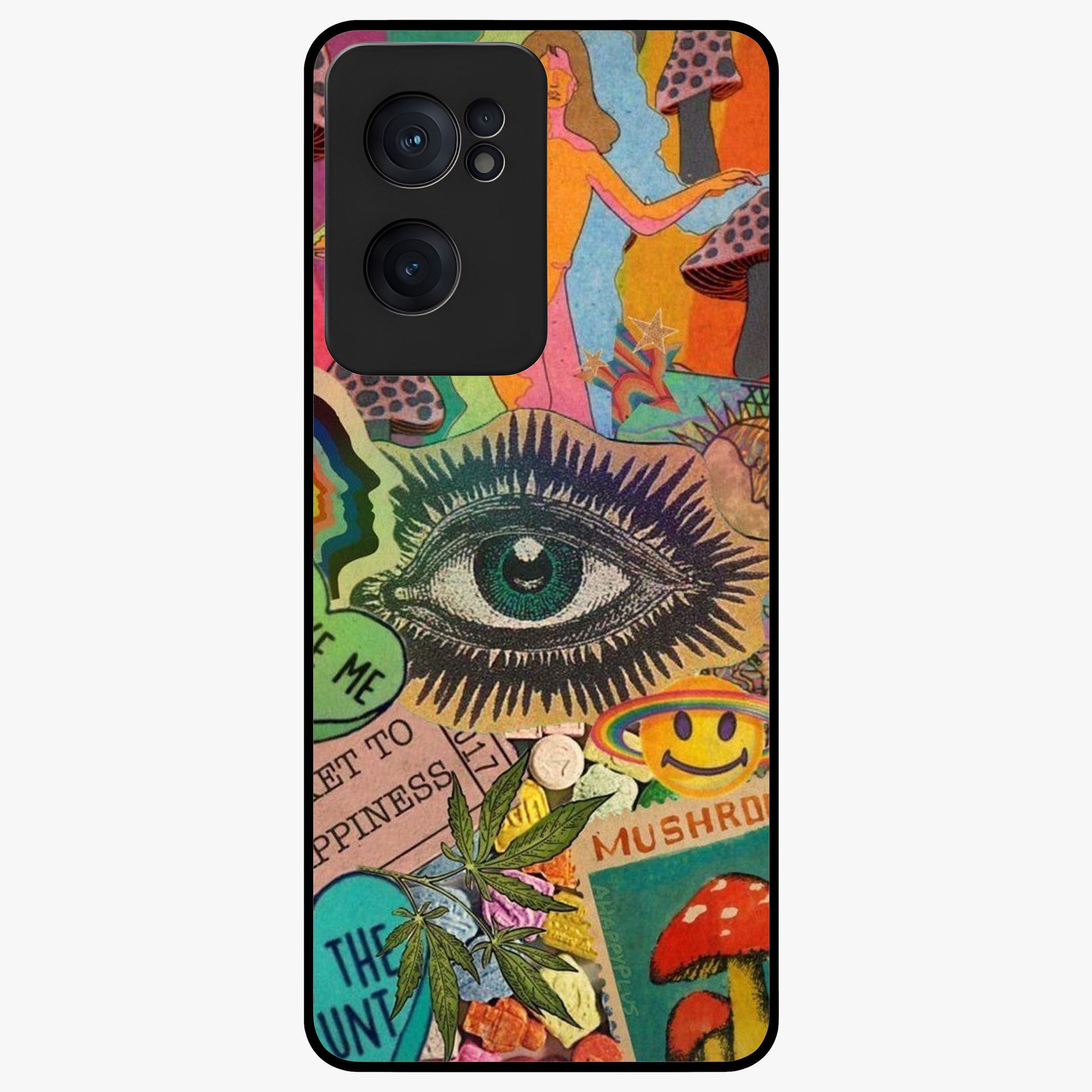 Mystic Eye Wonderland Glass Case for 1+Nord Ce 2  bold front view featuring detailed mystical eye artwork