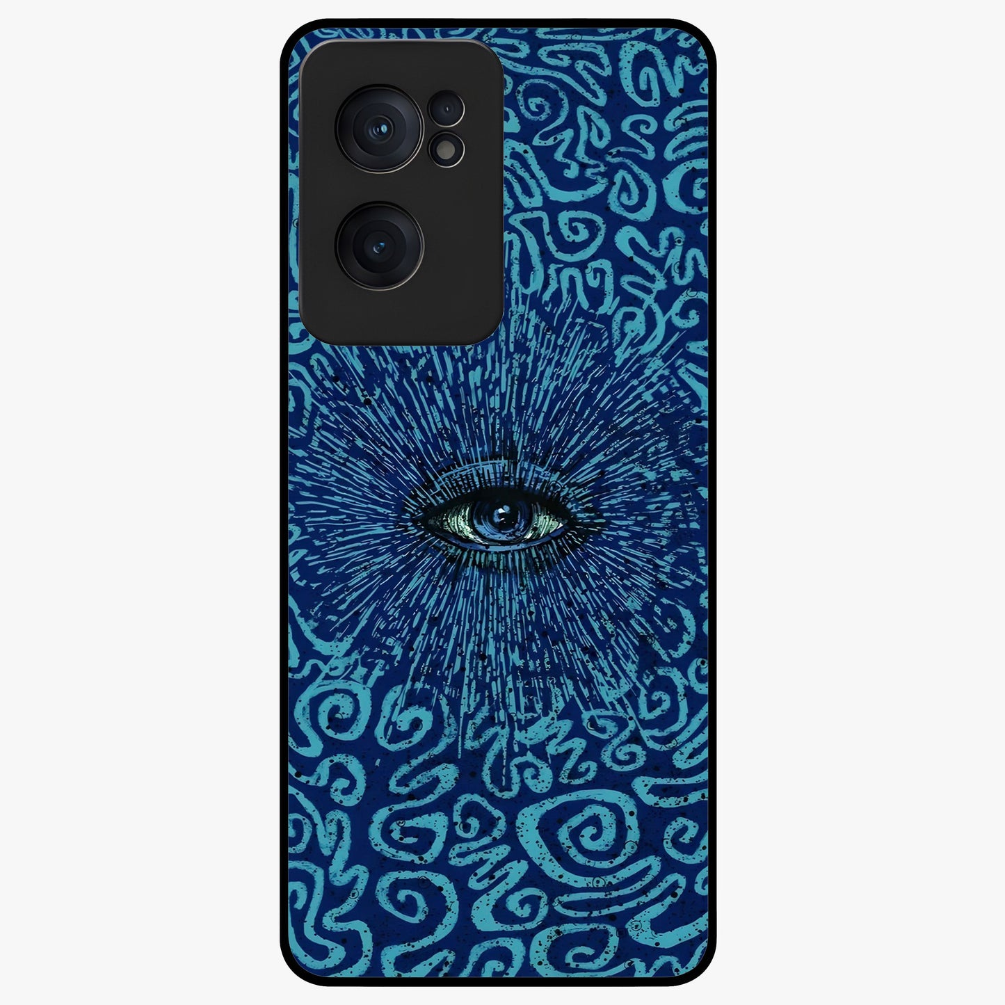 Mystic Inner Eye Glass Case for 1+Nord CE 2  dramatic front view featuring powerful inner eye inspired artwork