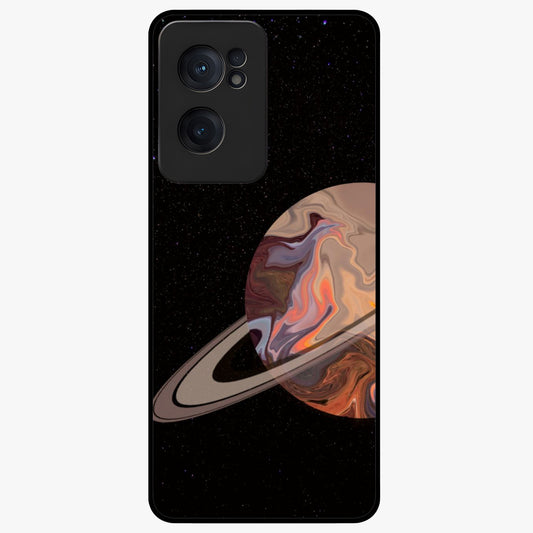 Mystic Saturn Aesthetic Glass Case for 1+Nord Ce 2  celestial front view featuring Saturn inspired cosmic artwork