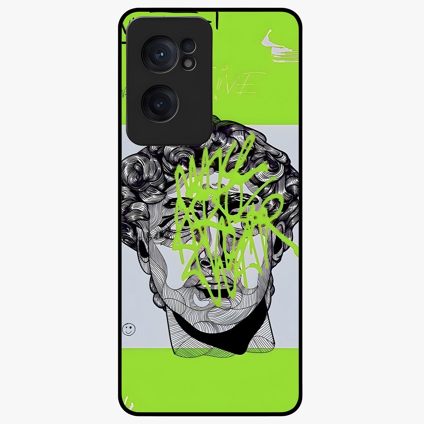Neo Graffiti Rebellion Glass Case for 1+Nord CE 2  edgy front view featuring bold graffiti style artwork