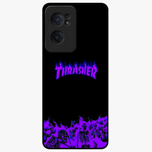 Neon Flame Riot Glass Case for 1+Nord Ce 2  intense front view featuring blazing neon flame artwork