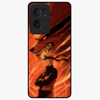 Nine Tails Legacy Glass Case for 1+Nord Ce 2  powerful front view featuring legendary fox inspired artwork