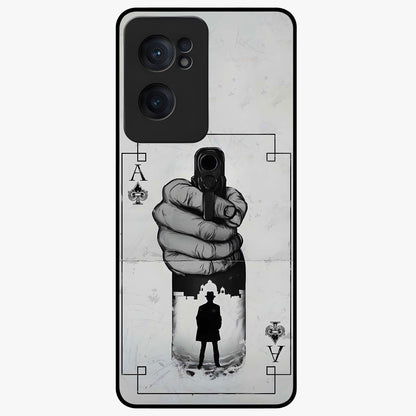 Noir Trigger Fate Glass Case for 1+Nord CE 2  dramatic front view featuring bold noir themed artistic artwork