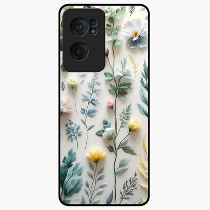 Pastel Garden Whispers Glass Case for 1+Nord CE 2  soft front view featuring delicate pastel floral artwork
