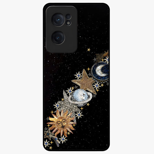 Pearls Universe Object Glass Case for 1+Nord Ce 2  artistic front view featuring pearl inspired cosmic artwork