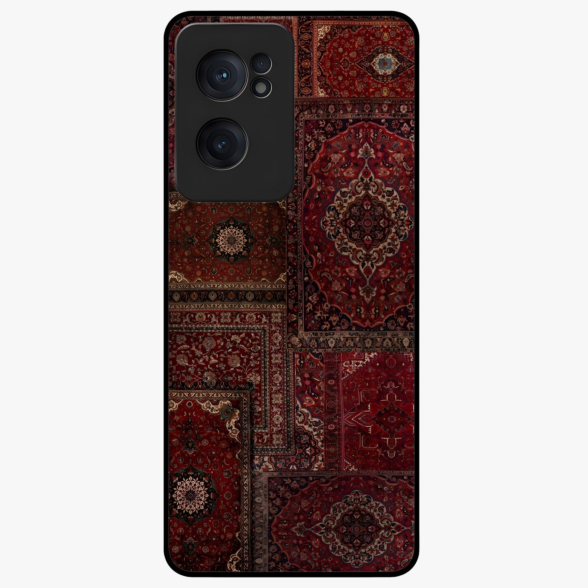 Persian Velvet Tale Glass Case for 1+Nord CE 2  luxurious front view featuring velvet inspired Persian pattern artwork