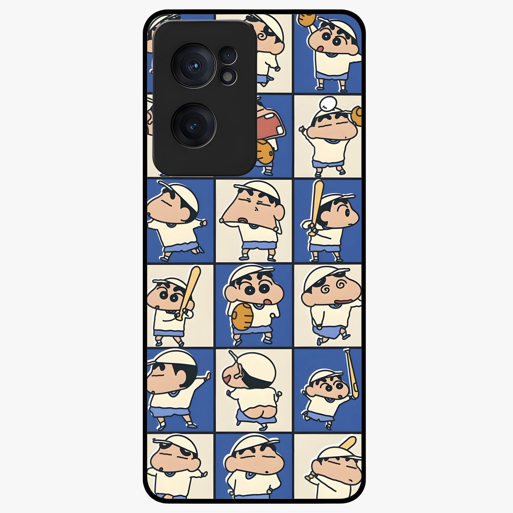 Playful Shin Swing Glass Case for 1+Nord Ce 2  lively front view featuring animated character artwork with playful theme