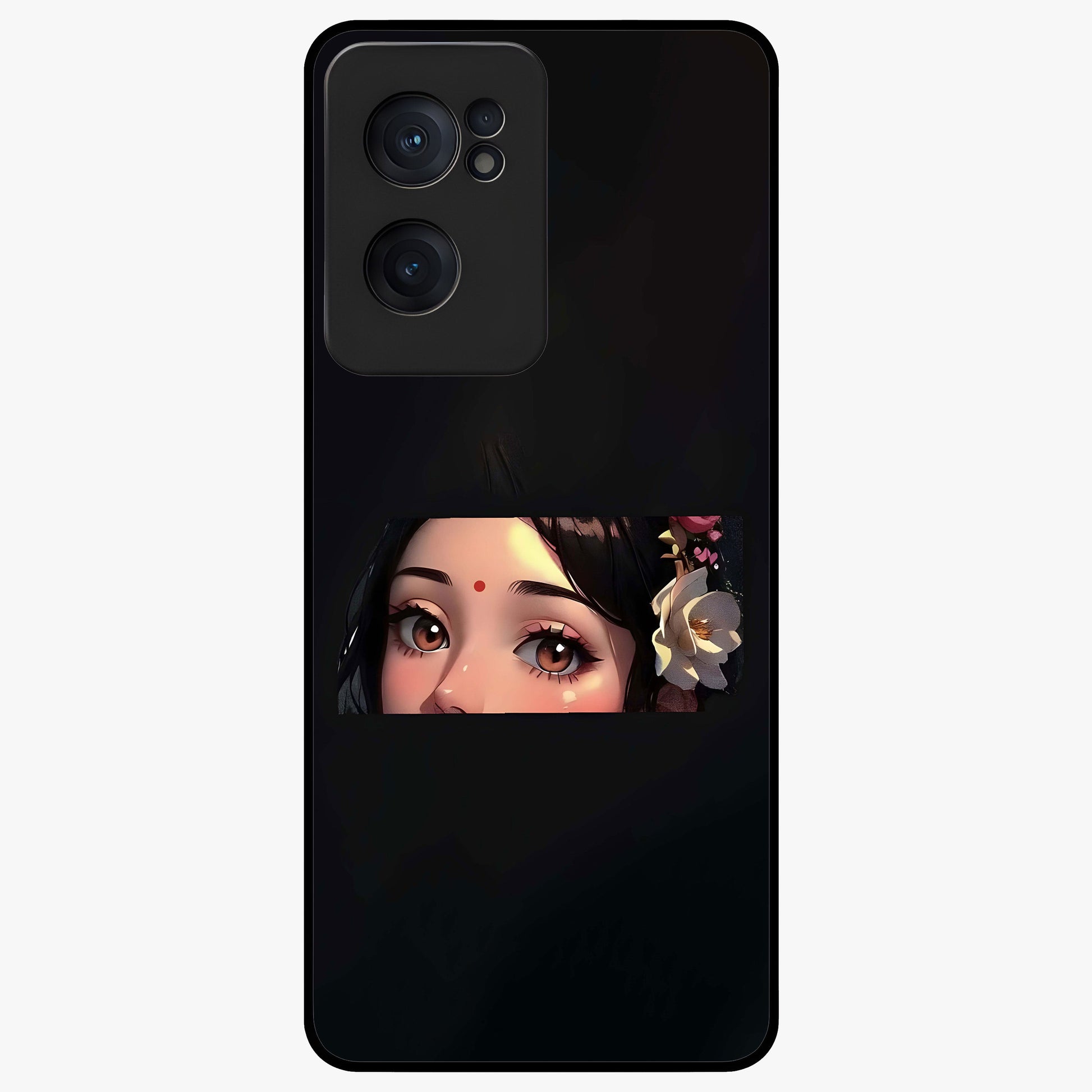 Radha Divine Embrace Glass Case for 1+Nord CE 2  devotional front view featuring graceful Radha inspired artwork