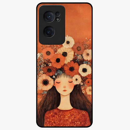 Radiant Flower Thoughts Glass Case for 1+Nord CE 2  soft front view featuring delicate floral artwork with artistic vibe