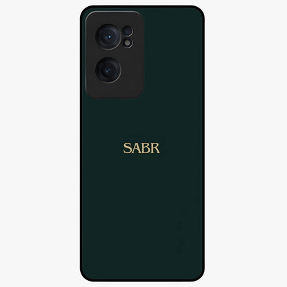 Sabr Minimal Patience Glass Case for 1+Nord CE 2  clean front view featuring minimalist typography artwork