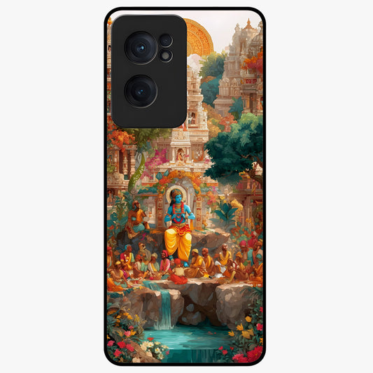 Sacred Sunlight Gods Glass Case for 1+Nord Ce 2  powerful front view featuring divine artwork bathed in golden sunlight