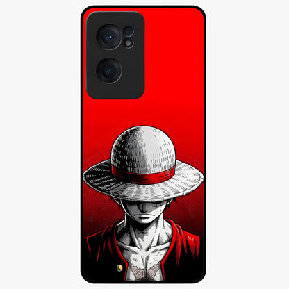 Scarlet Pirate Resolve Glass Case for 1+Nord Ce 2  bold front view featuring pirate themed artwork in red hues