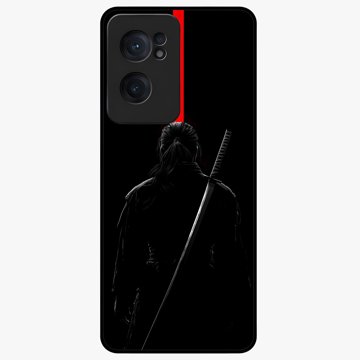Silent Blade Resolve Glass Case for 1+Nord CE 2  bold front view featuring stealth warrior inspired artwork