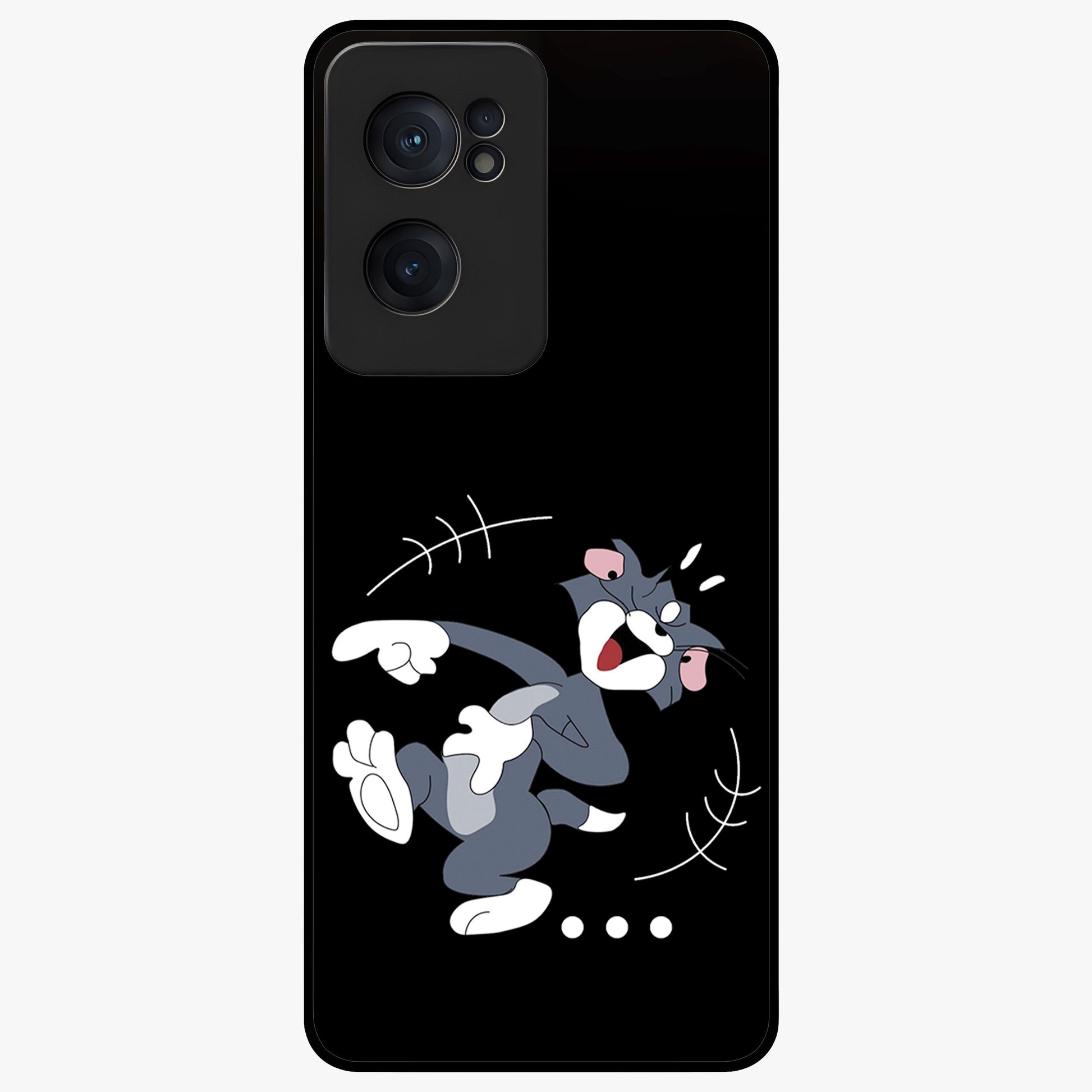 Tom in Trouble Glass Case for 1+Nord Ce 2  playful front view featuring animated character artwork in humorous theme