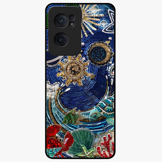 Universe Underwater Spark Glass Case for 1+Nord Ce 2  imaginative front view featuring cosmic underwater themed artwork