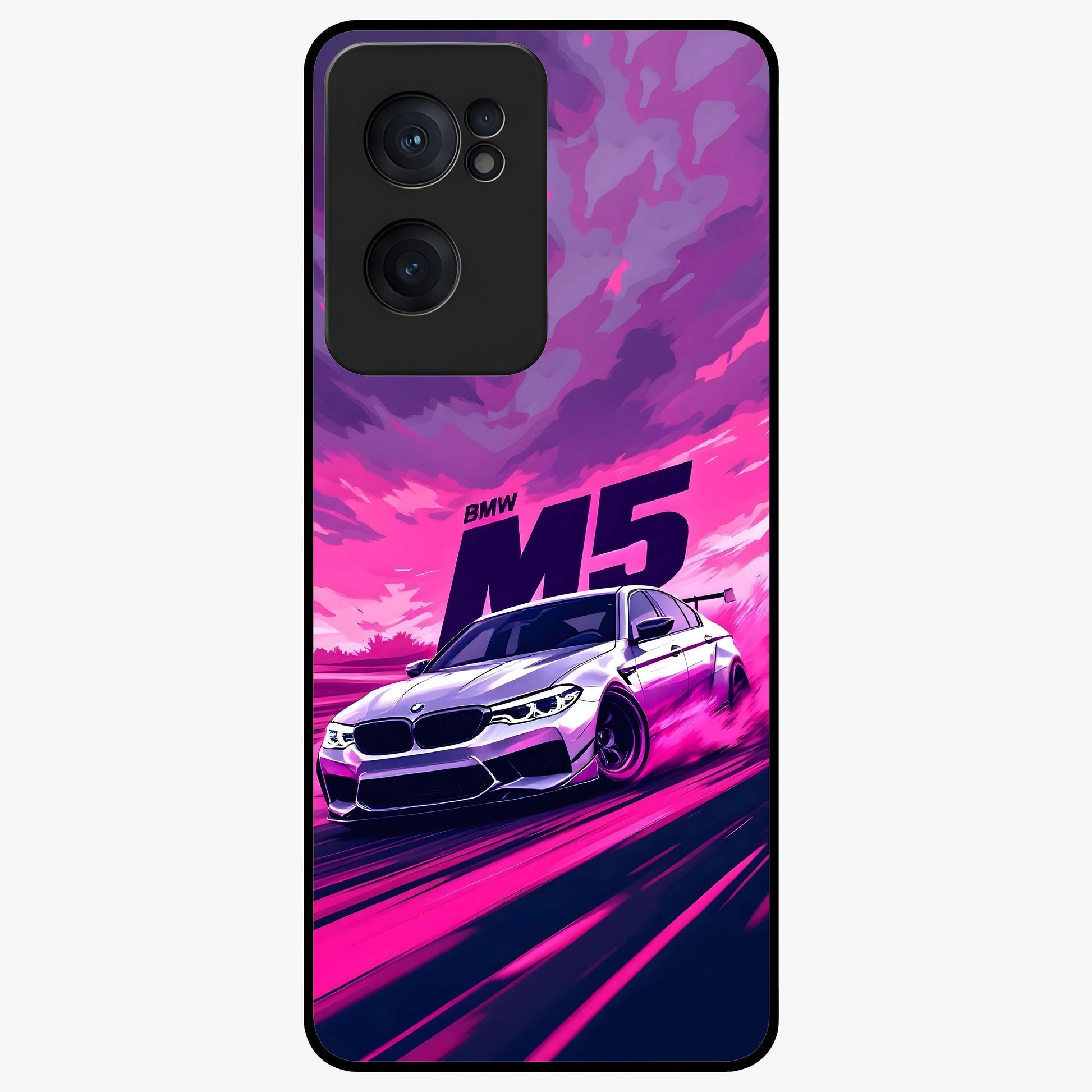 Velocity Drift Pulse Glass Case for 1+Nord Ce 2  dynamic front view featuring racing inspired motion artwork