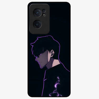 Void Lightning Phantom Glass Case for 1+Nord Ce 2  electrifying front view featuring lightning inspired dark artwork