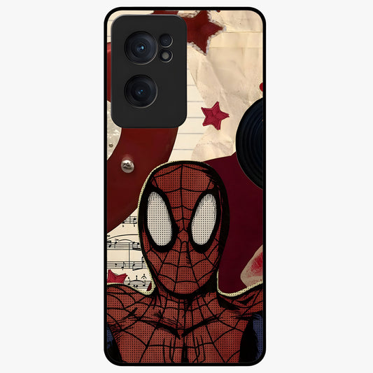 Web Warrior Vibes Glass Case for 1+Nord Ce 2  dynamic front view featuring superhero inspired web themed artwork