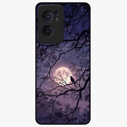 Whispering Moon Silence Glass Case for 1+Nord Ce 2  serene front view featuring moon inspired artwork in calm night tones