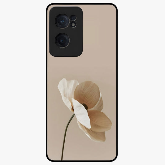 Whispering Petals Glass Case for 1+Nord Ce 2  graceful front view featuring subtle floral artwork with airy vibe