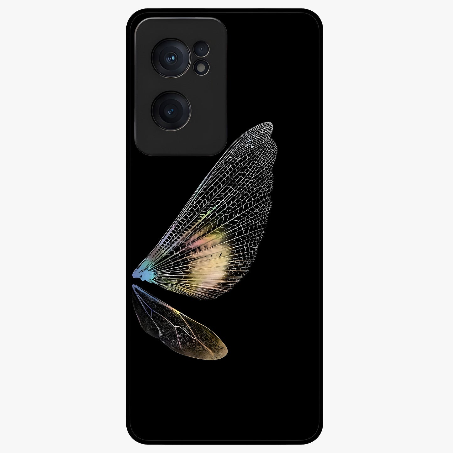 Whispers of Wings Glass Case for 1+Nord Ce 2  elegant front view featuring feather or wing inspired artistic artwork