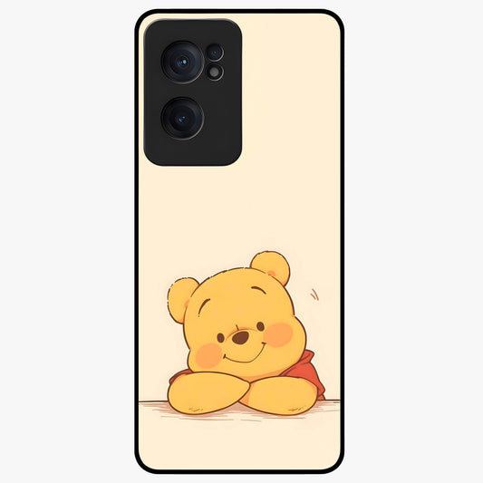 Winniethe Pooh Glass Case for 1+Nord Ce 2  adorable front view featuring cute cartoon inspired artwork