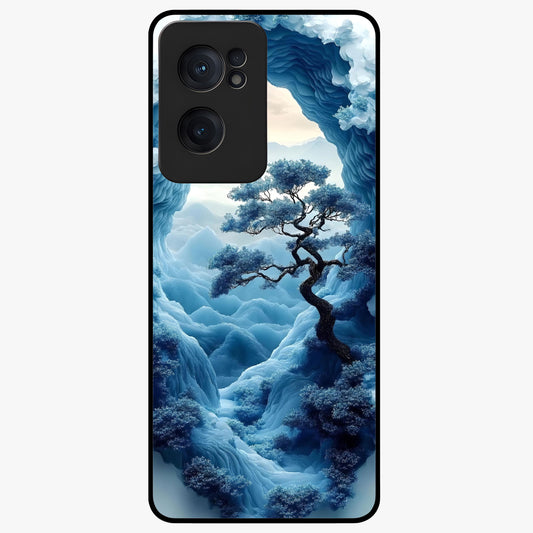 Winter Gate View Glass Case for 1+Nord Ce 2  serene front view featuring snowy gate landscape artwork