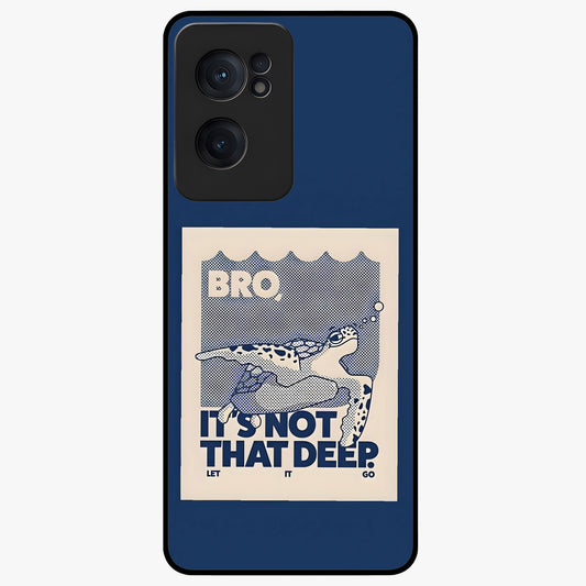 Worry Less Swim Glass Case for 1+Nord Ce 2  uplifting front view featuring motivational typography with aquatic theme