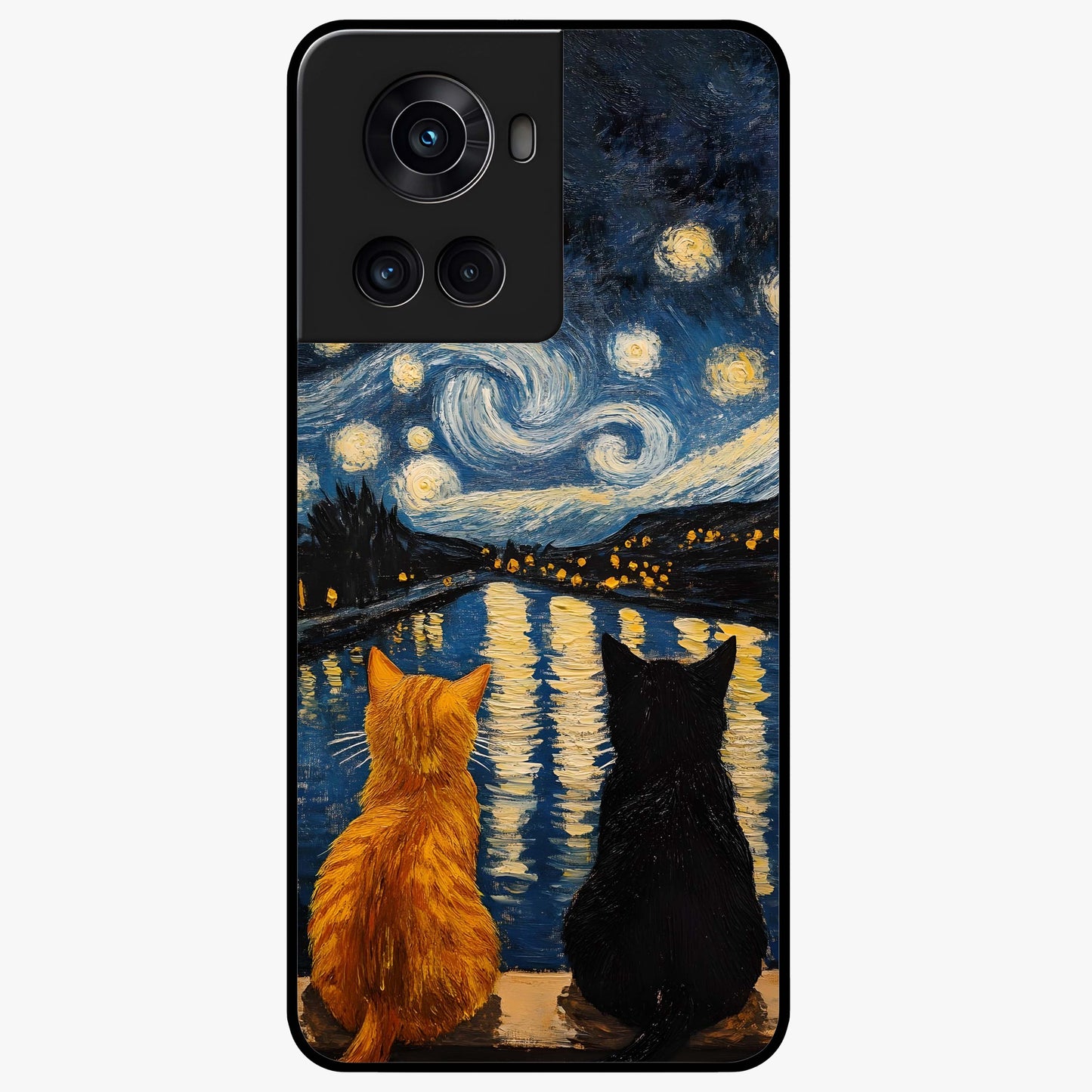 Starry River Cats Glass Case for OnePlus 10R |1+10R