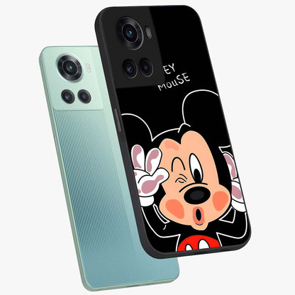 Cute Mickey Love Custom Name Glass Case for OnePlus 10R |1+10R