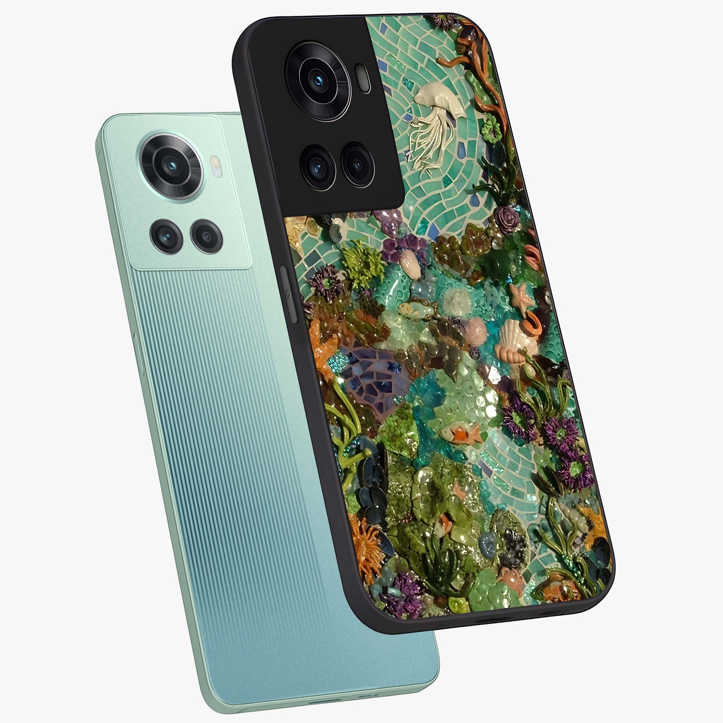 Underwater Mosaic Art Glass Case for OnePlus 10R |1+10R