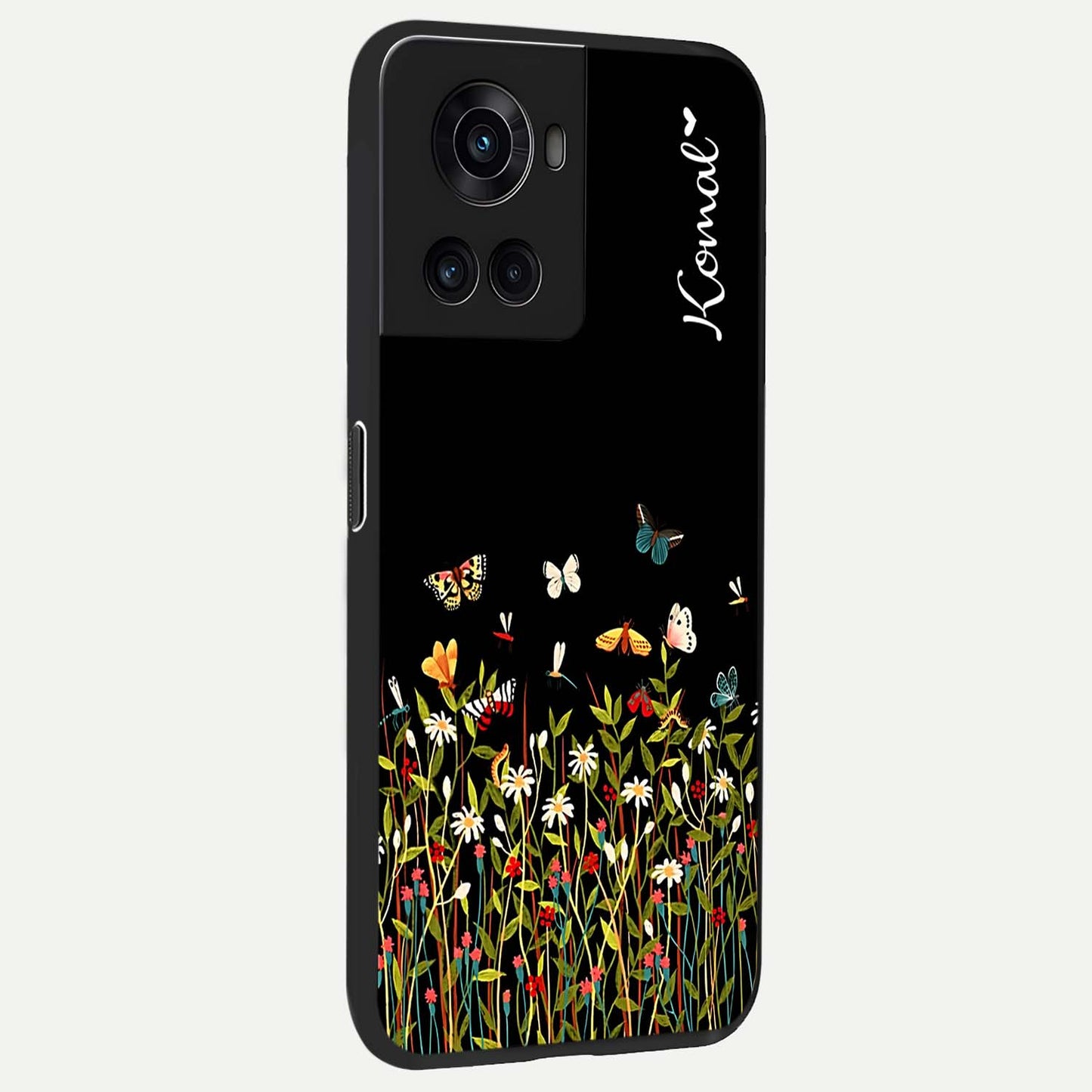 Dark Bloom Wonderland Custom Name Glass Case for OnePlus 10R |1+10R