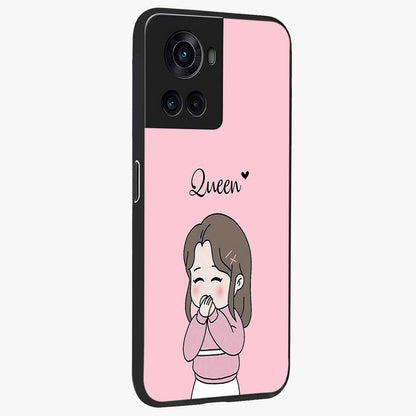 Blushing Love Moment Custom Name Glass Case for OnePlus 10R |1+10R