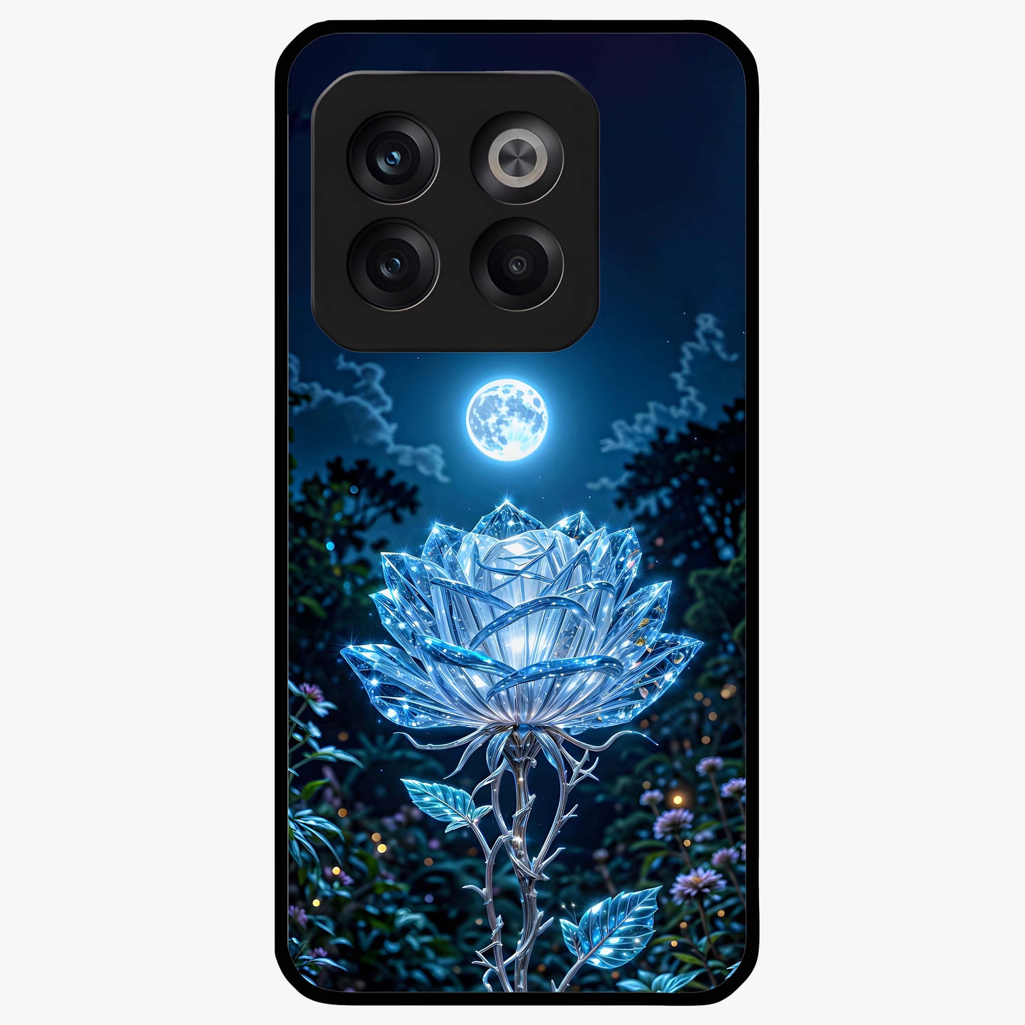 Crystal Moon Lotus Glass Case for OnePlus 10T |1+10T