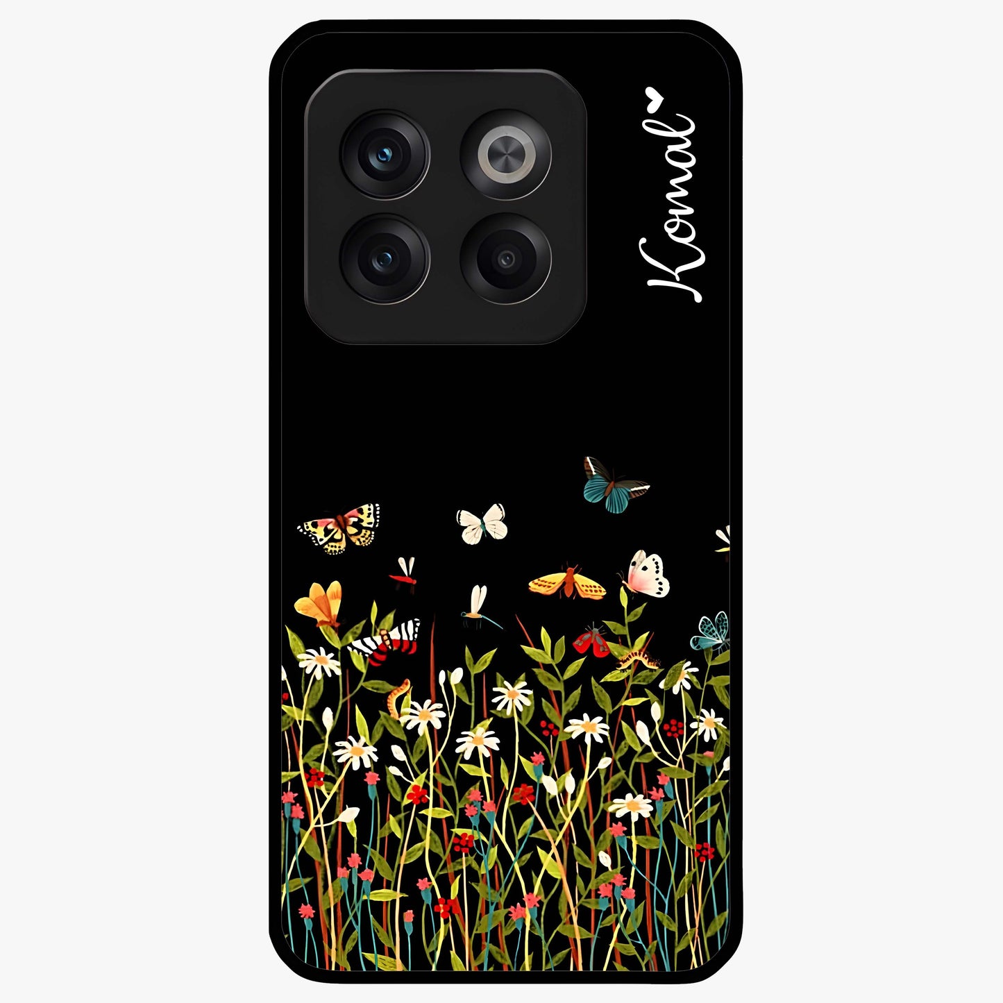 Dark Bloom Wonderland Custom Name Glass Case for OnePlus 10T |1+10T