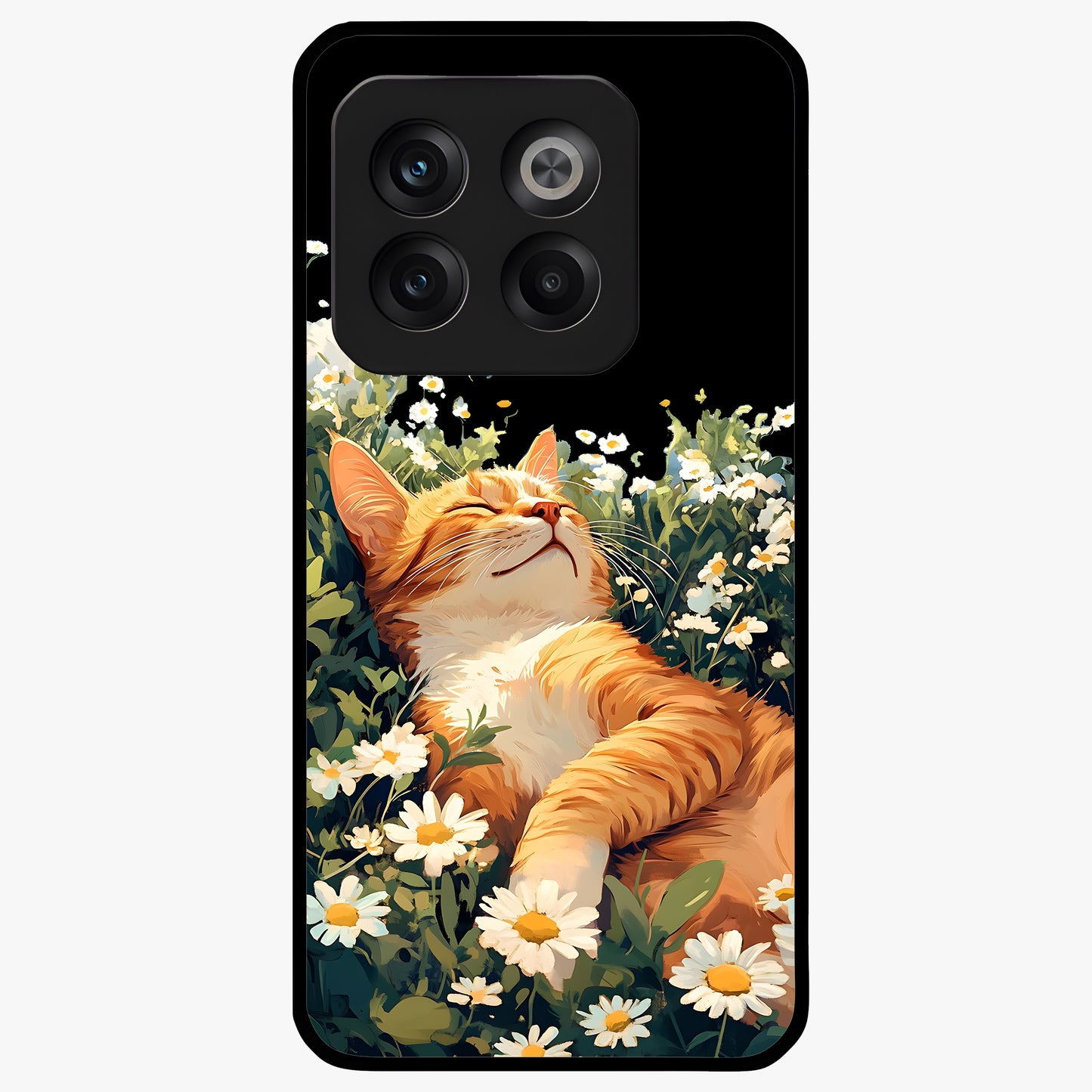 Blissful Bloom Cat Glass Case for OnePlus 10T |1+10T