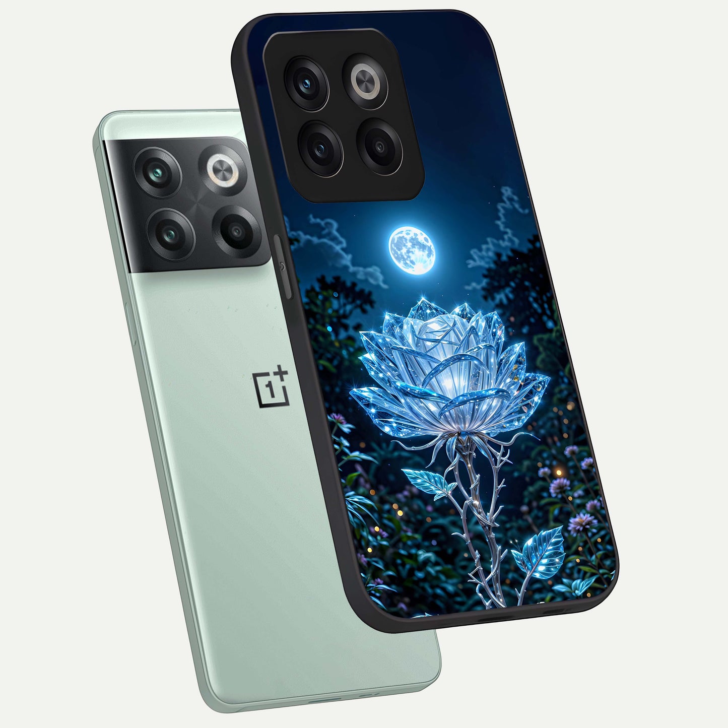 Crystal Moon Lotus Glass Case for OnePlus 10T |1+10T