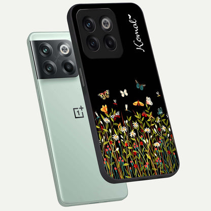Dark Bloom Wonderland Custom Name Glass Case for OnePlus 10T |1+10T