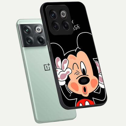 Cute Mickey Love Custom Name Glass Case for OnePlus 10T |1+10T