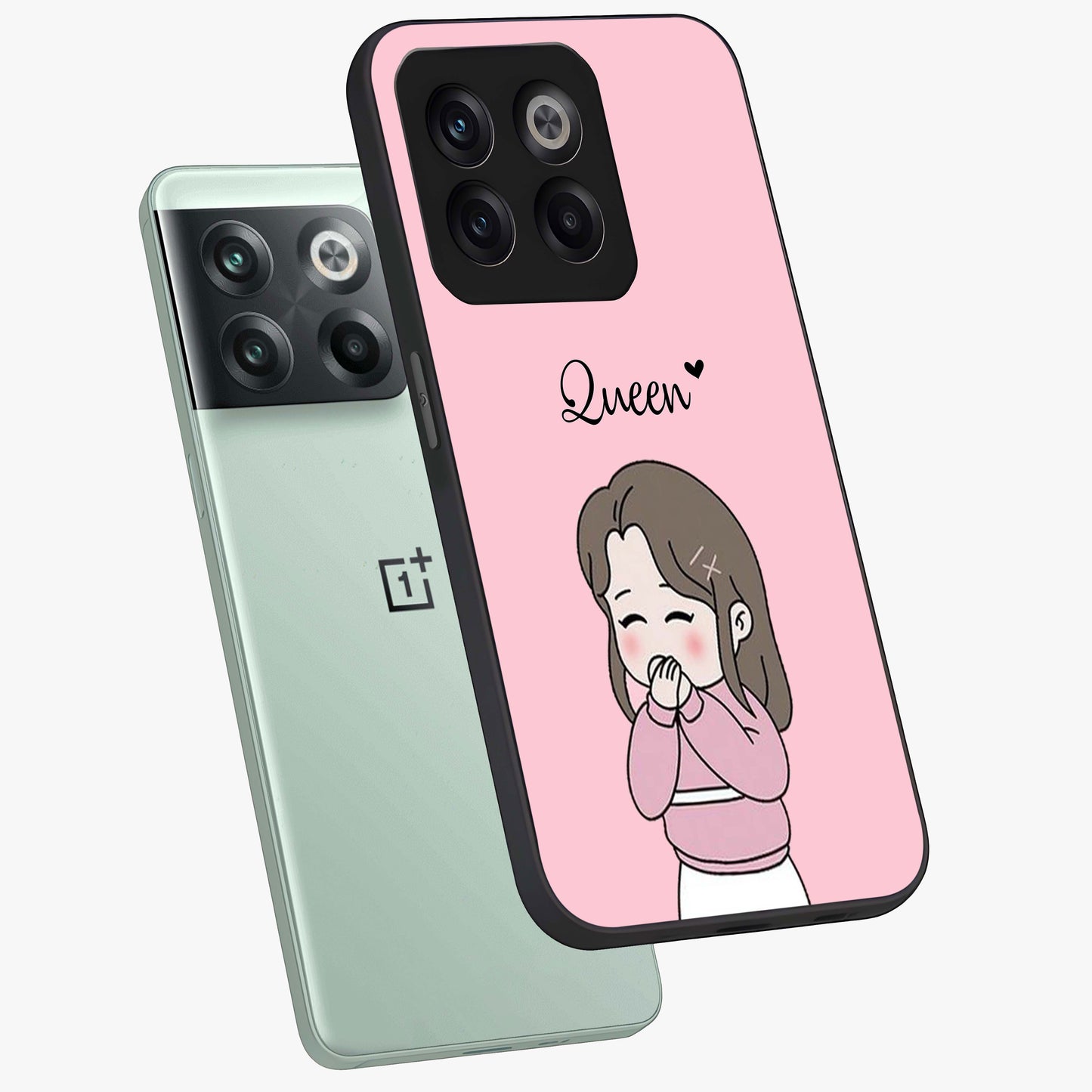 Blushing Love Moment Custom Name Glass Case for OnePlus 10T |1+10T
