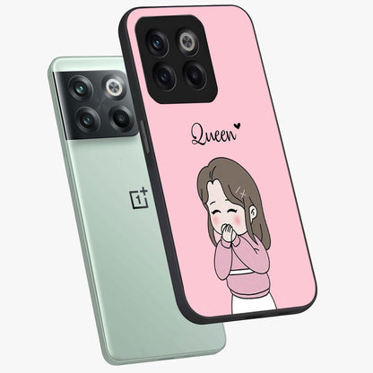 Blushing Love Moment Custom Name Glass Case for OnePlus 10T |1+10T