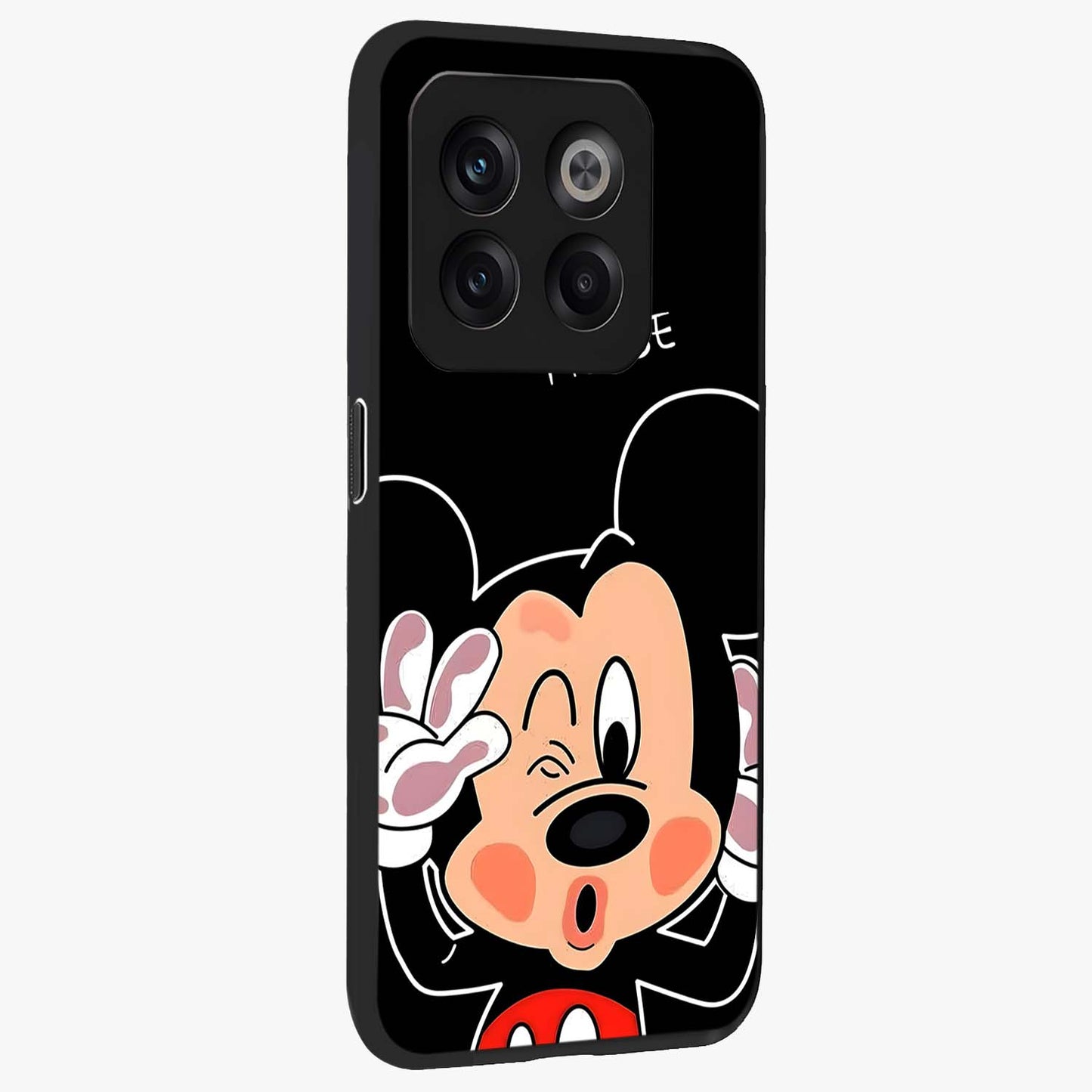 Cute Mickey Love Custom Name Glass Case for OnePlus 10T |1+10T