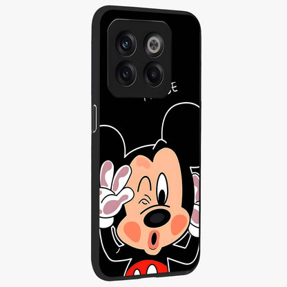 Cute Mickey Love Custom Name Glass Case for OnePlus 10T |1+10T