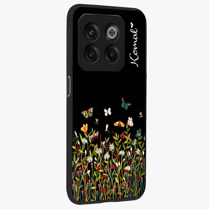 Dark Bloom Wonderland Custom Name Glass Case for OnePlus 10T |1+10T