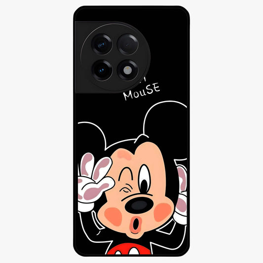 Cute Mickey Love Custom Name Glass Case for OnePlus 11R |1+11R