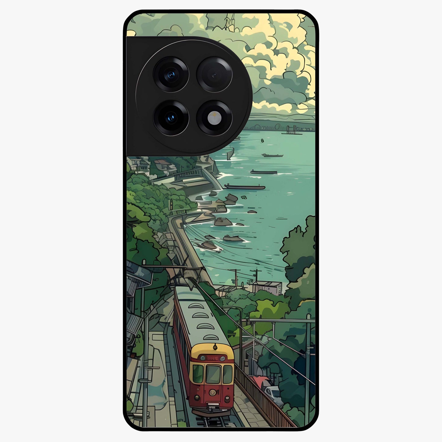 Seaside Train Ride Glass Case for OnePlus 11R |1+11R
