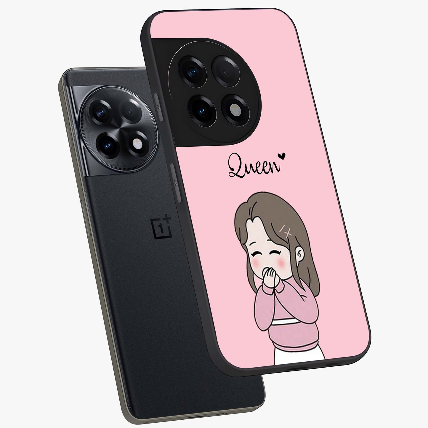 Blushing Love Moment Custom Name Glass Case for OnePlus 11R |1+11R