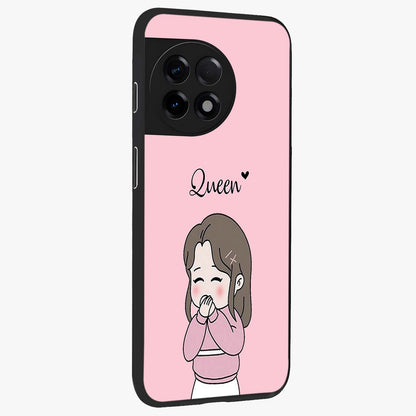 Blushing Love Moment Custom Name Glass Case for OnePlus 11R |1+11R