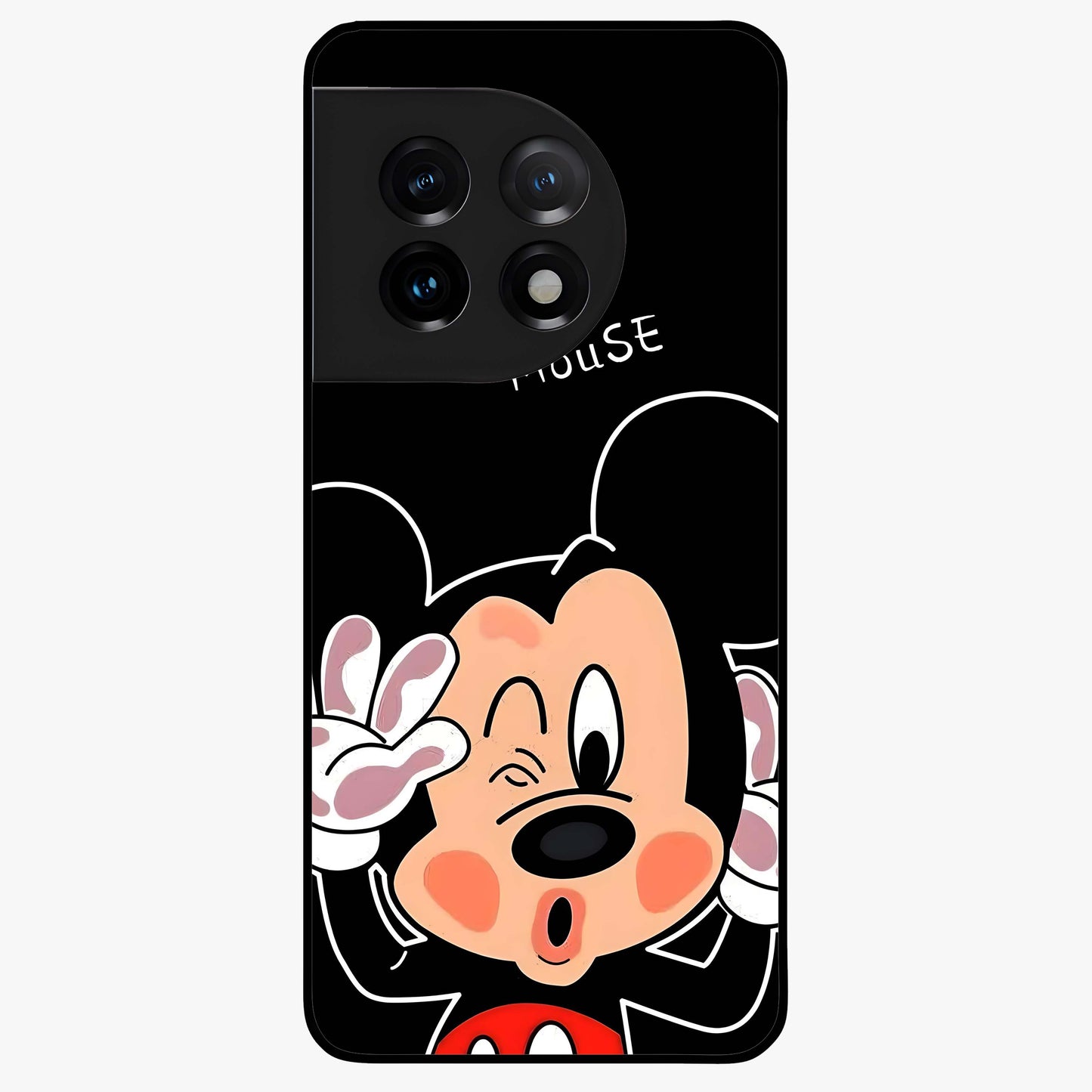 Cute Mickey Love Custom Name Glass Case for OnePlus 11 |1+11